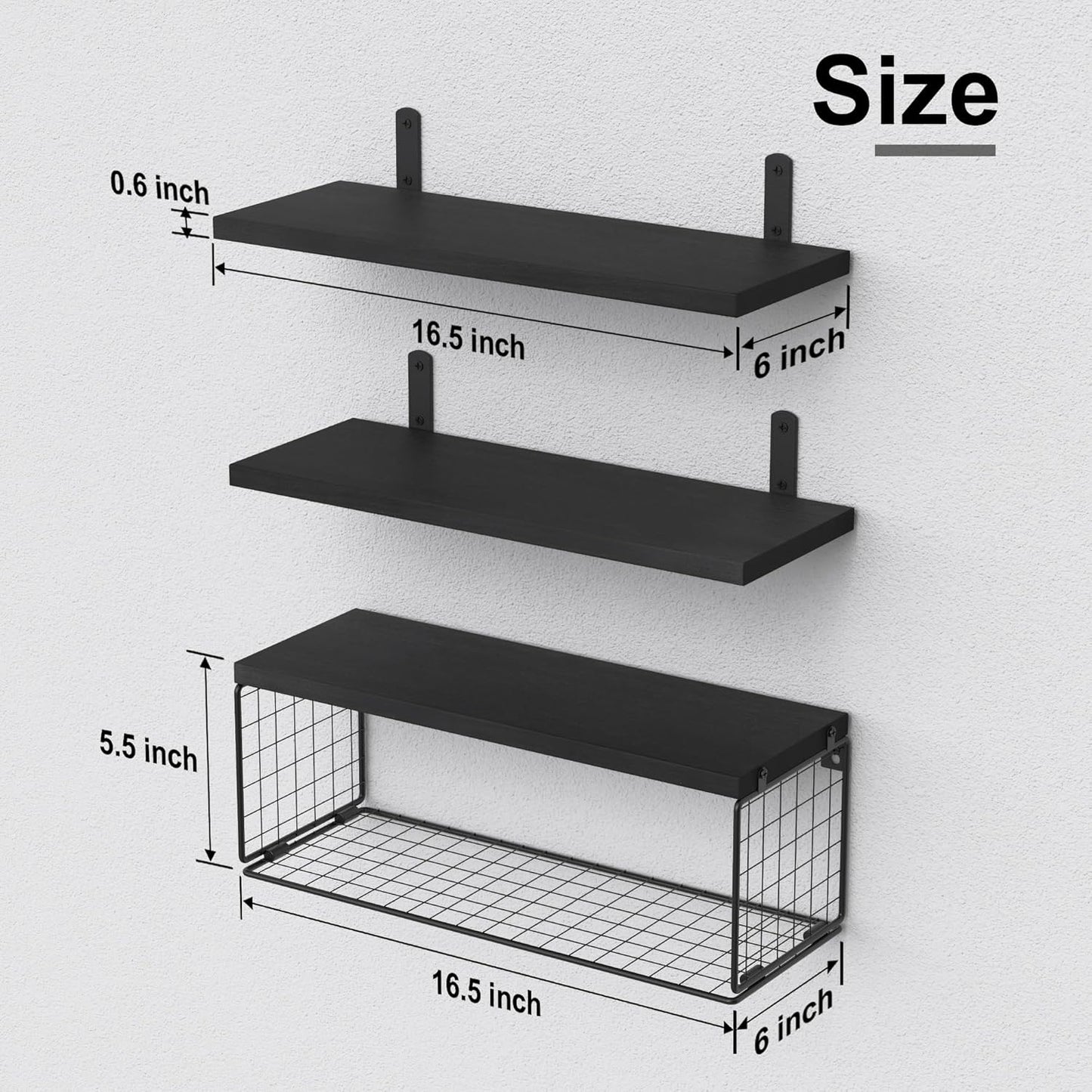 Wall Mounted Floating Shelves 3 Wood Bathroom Shelves Farmhouse Floating Shelf Bathroom Accessories for Bedroom