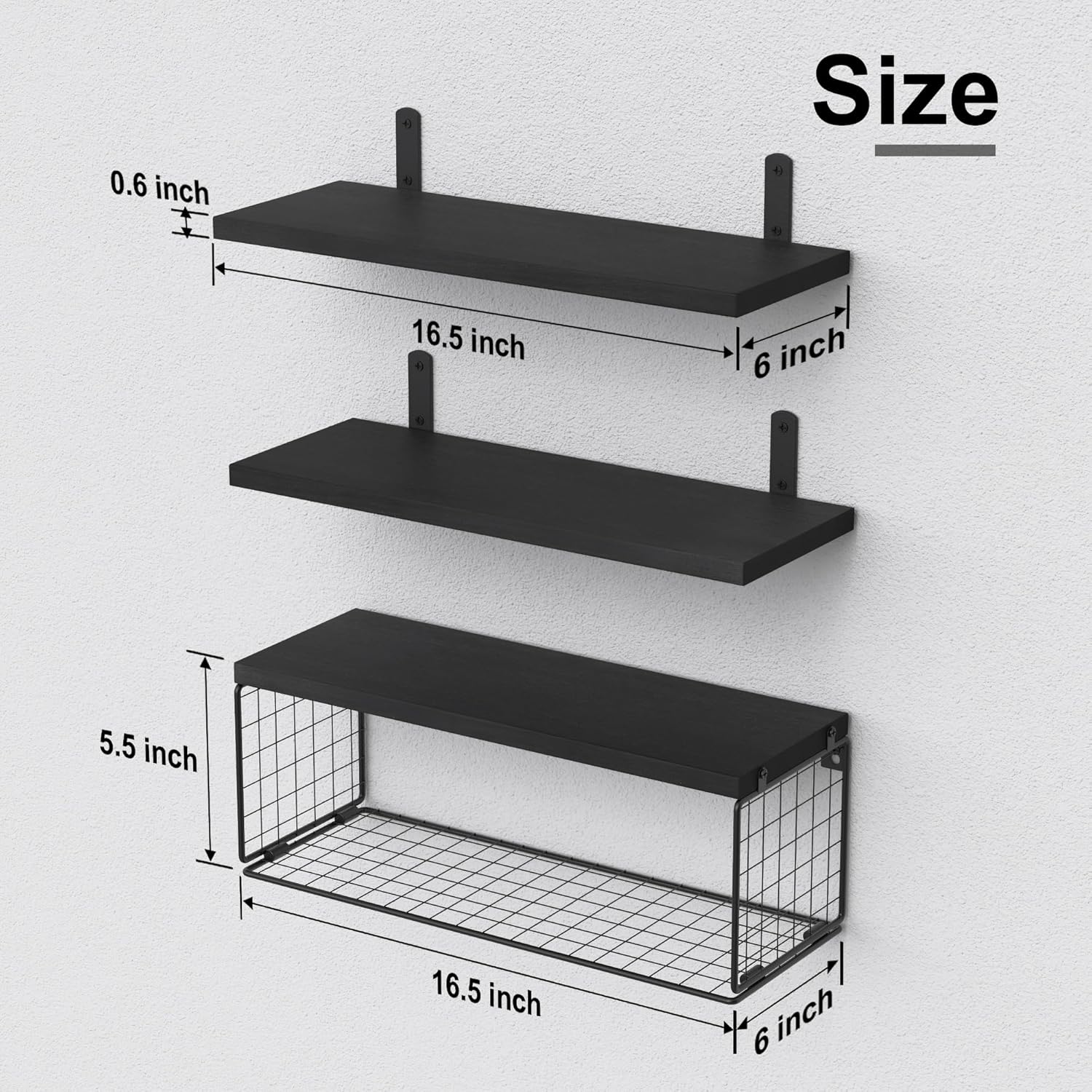 Wall Mounted Floating Shelves 3 Wood Bathroom Shelves Farmhouse Floating Shelf Bathroom Accessories for Bedroom